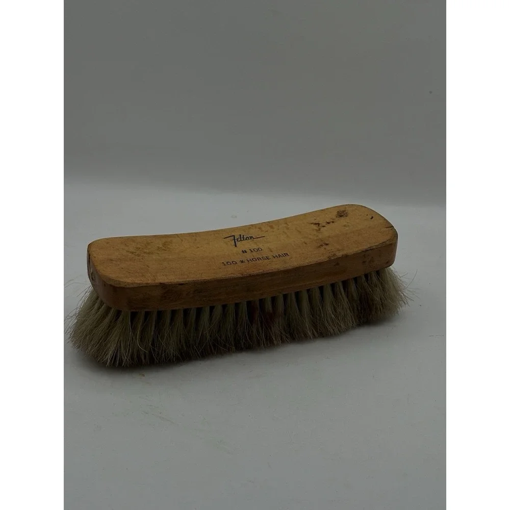Felton 100% Horse Hair And Wood Shoe Shine Brush #100 Decor Equine Industrial